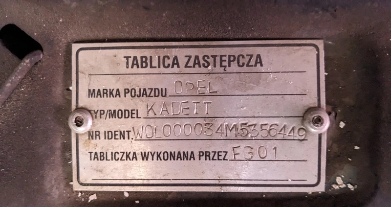 Opel Kadett cena 6300 przebieg: 86390, rok produkcji 1991 z Zabłudów małe 11